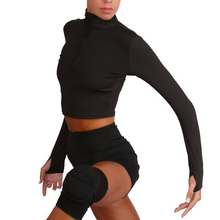 Load image into Gallery viewer, Silky Dance Long Sleeve Zip Crop Top
