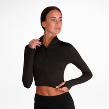 Load image into Gallery viewer, Silky Dance Long Sleeve Zip Crop Top
