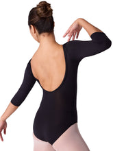 Load image into Gallery viewer, Essentials 3/4 Sleeve Boatneck Leotard