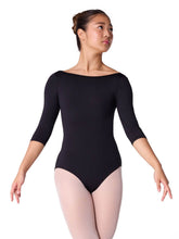 Load image into Gallery viewer, Essentials 3/4 Sleeve Boatneck Leotard
