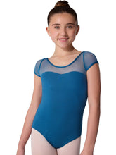 Load image into Gallery viewer, Capezio Studio Collection Mesh Yoke Short Sleeve Children's Leotard